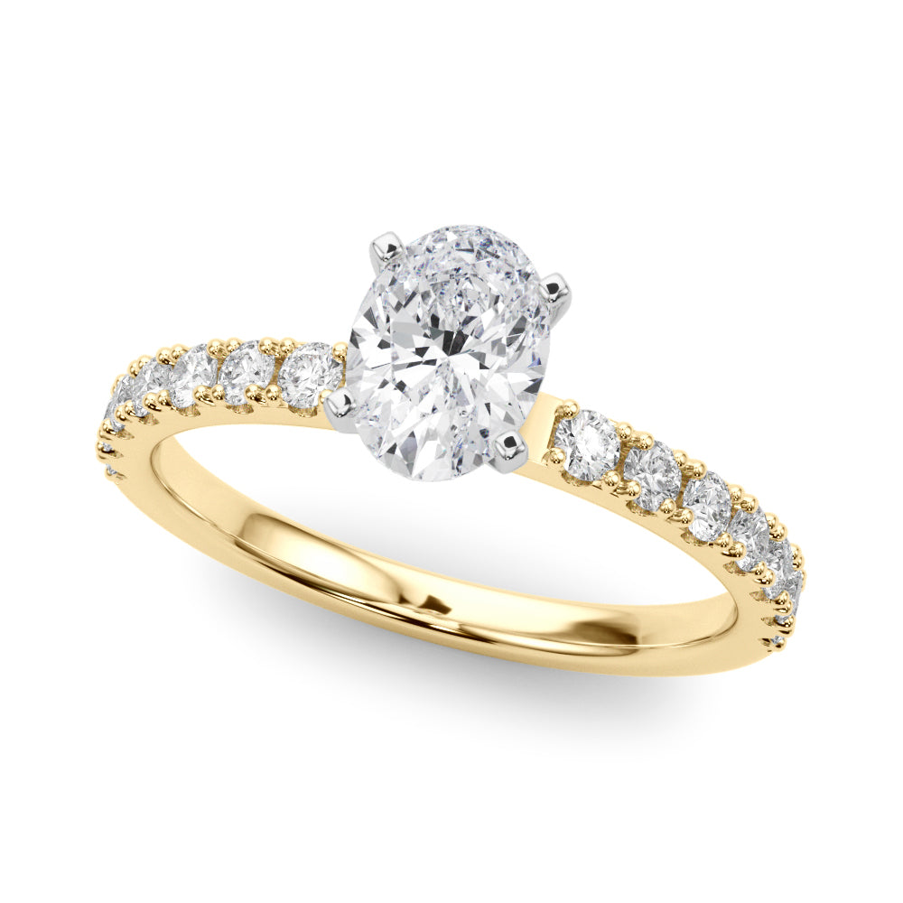 Sophisticated Remount Rng Round Diamond Engagement Ring in 10K/14K gold and platinum with certified lab-grown or natural diamonds