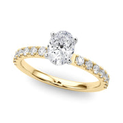 Sophisticated Remount Rng Round Diamond Engagement Ring in 10K/14K gold and platinum with certified lab-grown or natural diamonds