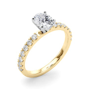 Sophisticated Remount Rng Round Diamond Engagement Ring in 10K/14K gold and platinum with certified lab-grown or natural diamonds