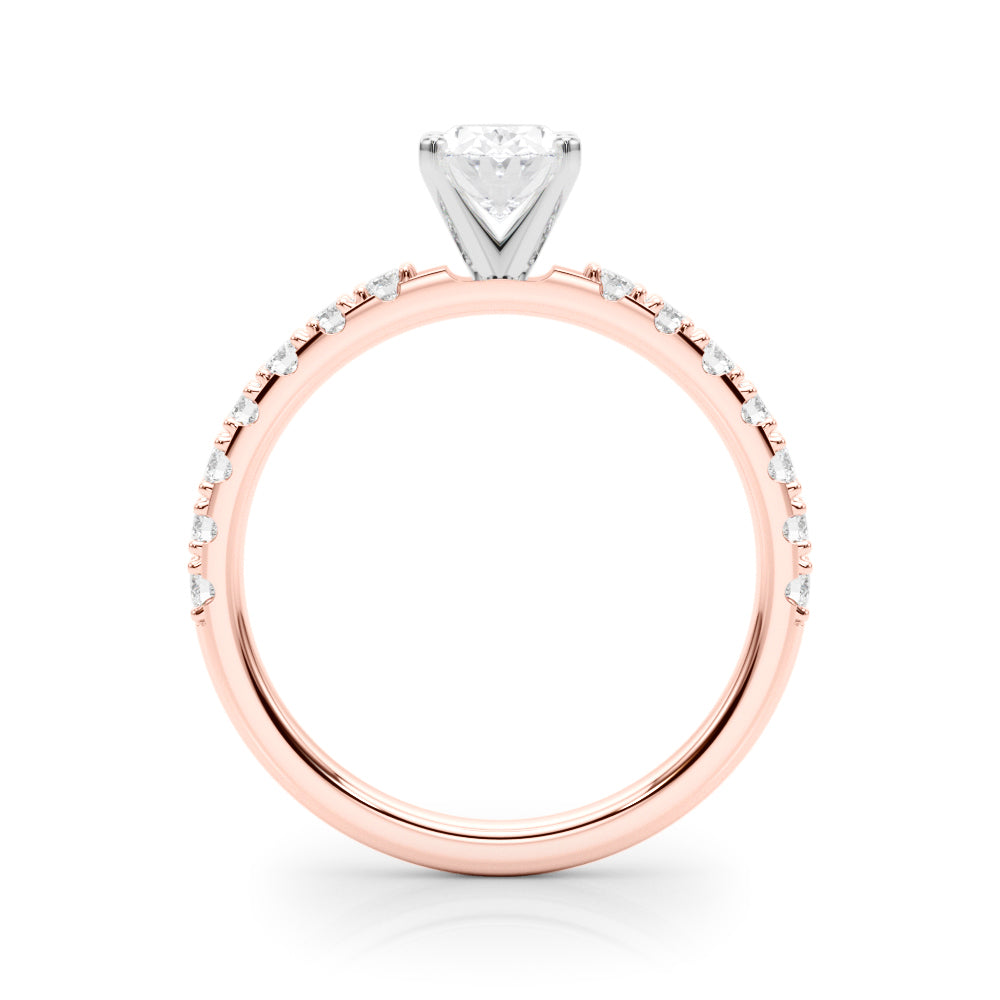 Sophisticated Remount Rng Round Diamond Engagement Ring in 10K/14K gold and platinum with certified lab-grown or natural diamonds