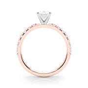 Sophisticated Remount Rng Round Diamond Engagement Ring in 10K/14K gold and platinum with certified lab-grown or natural diamonds