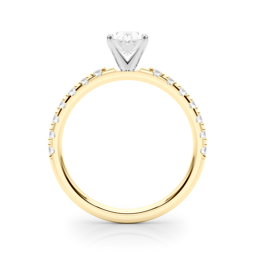 Sophisticated Remount Rng Round Diamond Engagement Ring in 10K/14K gold and platinum with certified lab-grown or natural diamonds