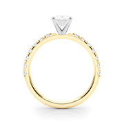 Sophisticated Remount Rng Round Diamond Engagement Ring in 10K/14K gold and platinum with certified lab-grown or natural diamonds