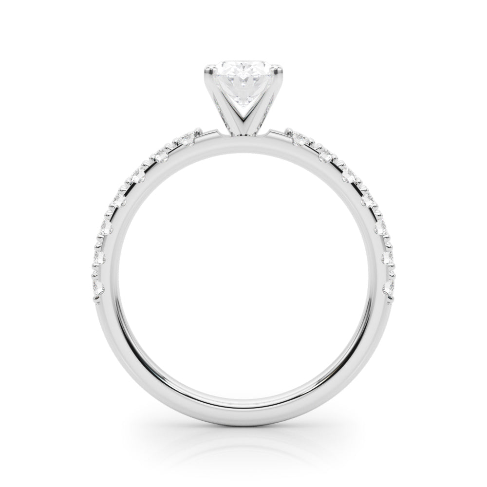 Sophisticated Remount Rng Round Diamond Engagement Ring in 10K/14K gold and platinum with certified lab-grown or natural diamonds