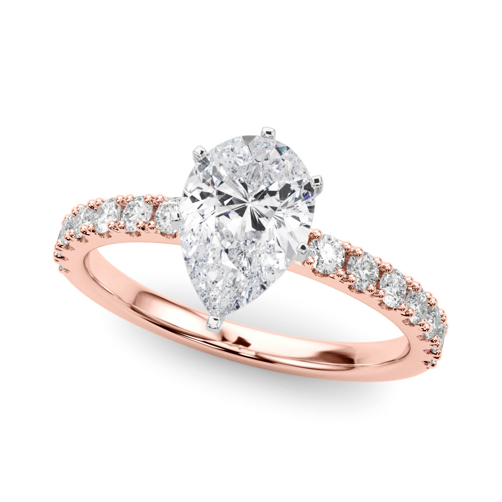 Sophisticated Remount Rng Round Diamond Engagement Ring in 10K/14K gold and platinum with certified lab-grown or natural diamonds