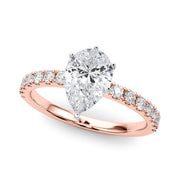 Sophisticated Remount Rng Round Diamond Engagement Ring in 10K/14K gold and platinum with certified lab-grown or natural diamonds