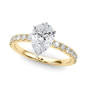 Sophisticated Remount Rng Round Diamond Engagement Ring in 10K/14K gold and platinum with certified lab-grown or natural diamonds