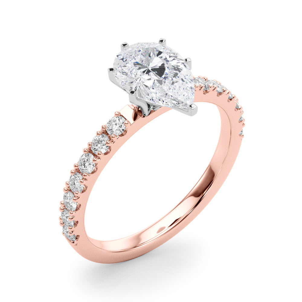 Sophisticated Remount Rng Round Diamond Engagement Ring in 10K/14K gold and platinum with certified lab-grown or natural diamonds