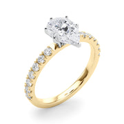 Sophisticated Remount Rng Round Diamond Engagement Ring in 10K/14K gold and platinum with certified lab-grown or natural diamonds