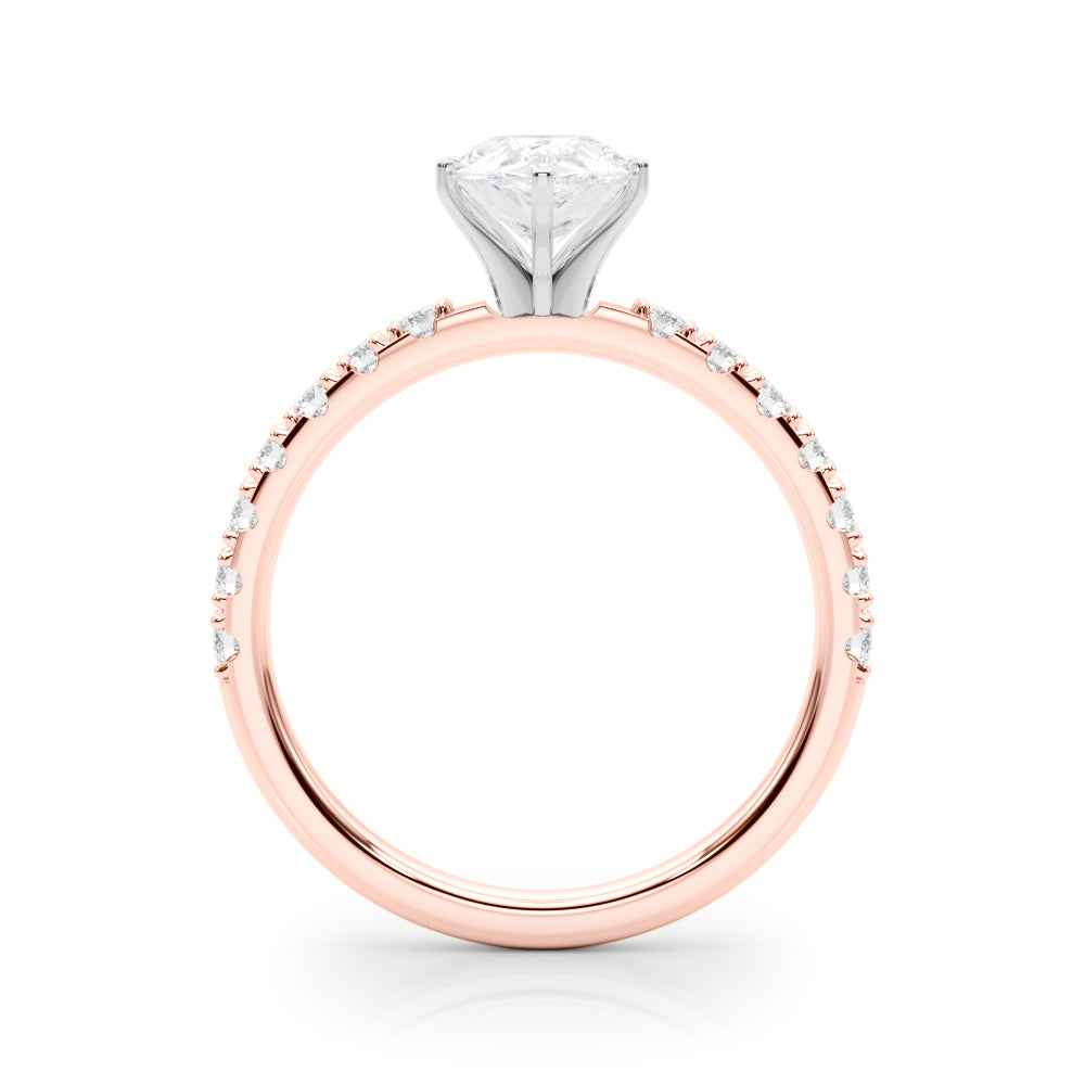 Sophisticated Remount Rng Round Diamond Engagement Ring in 10K/14K gold and platinum with certified lab-grown or natural diamonds