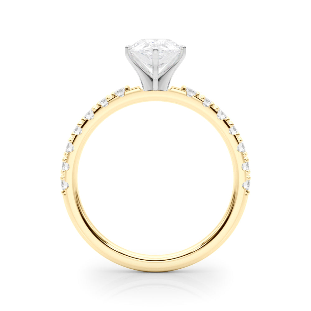 Sophisticated Remount Rng Round Diamond Engagement Ring in 10K/14K gold and platinum with certified lab-grown or natural diamonds