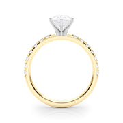 Sophisticated Remount Rng Round Diamond Engagement Ring in 10K/14K gold and platinum with certified lab-grown or natural diamonds