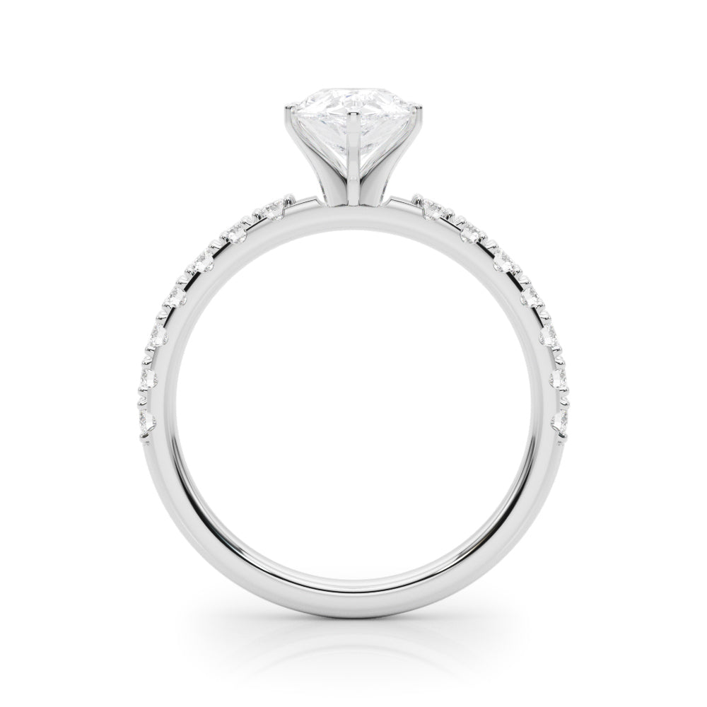 Sophisticated Remount Rng Round Diamond Engagement Ring in 10K/14K gold and platinum with certified lab-grown or natural diamonds