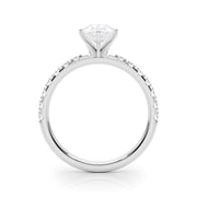 Sophisticated Remount Rng Round Diamond Engagement Ring in 10K/14K gold and platinum with certified lab-grown or natural diamonds