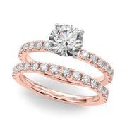 Sophisticated Remount Rng Round Diamond Engagement Ring in 10K/14K gold and platinum with certified lab-grown or natural diamonds