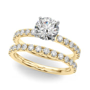 Sophisticated Remount Rng Round Diamond Engagement Ring in 10K/14K gold and platinum with certified lab-grown or natural diamonds