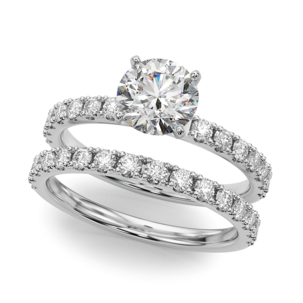 Sophisticated Remount Rng Round Diamond Engagement Ring in 10K/14K gold and platinum with certified lab-grown or natural diamonds
