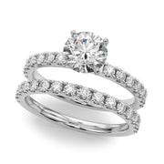 Sophisticated Remount Rng Round Diamond Engagement Ring in 10K/14K gold and platinum with certified lab-grown or natural diamonds