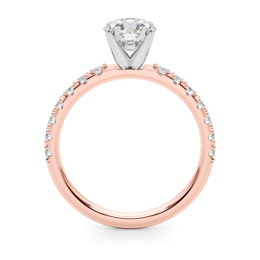 Sophisticated Remount Rng Round Diamond Engagement Ring in 10K/14K gold and platinum with certified lab-grown or natural diamonds