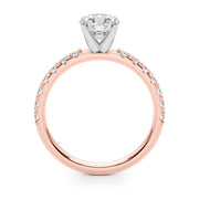 Sophisticated Remount Rng Round Diamond Engagement Ring in 10K/14K gold and platinum with certified lab-grown or natural diamonds