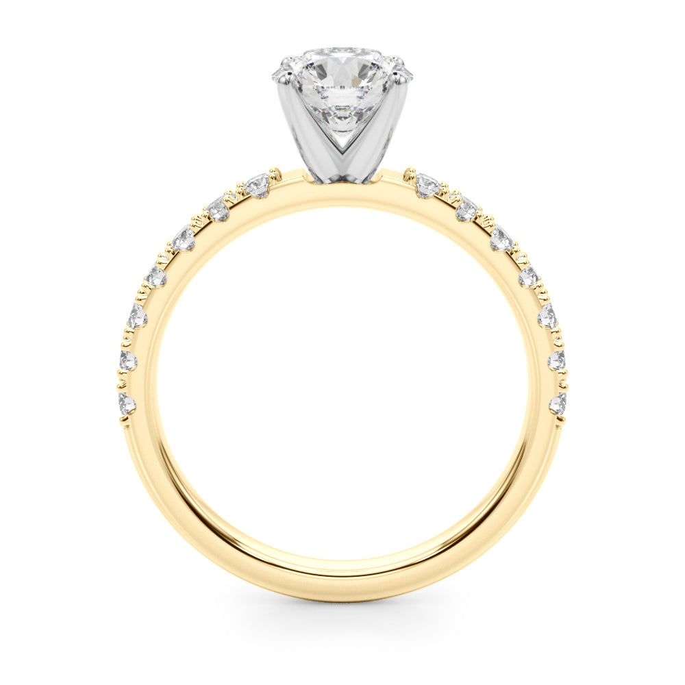 Sophisticated Remount Rng Round Diamond Engagement Ring in 10K/14K gold and platinum with certified lab-grown or natural diamonds