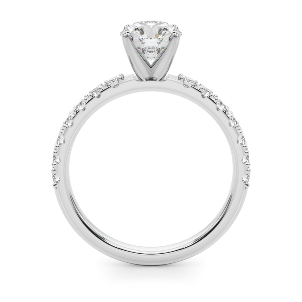 Sophisticated Remount Rng Round Diamond Engagement Ring in 10K/14K gold and platinum with certified lab-grown or natural diamonds