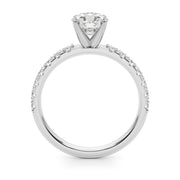 Sophisticated Remount Rng Round Diamond Engagement Ring in 10K/14K gold and platinum with certified lab-grown or natural diamonds