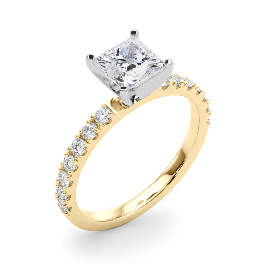 Sophisticated Remount Rng Round Diamond Engagement Ring in 10K/14K gold and platinum with certified lab-grown or natural diamonds