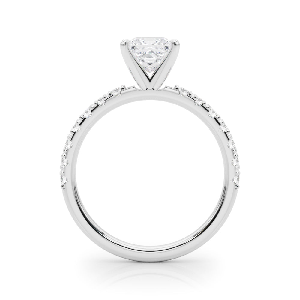 Sophisticated Remount Rng Round Diamond Engagement Ring in 10K/14K gold and platinum with certified lab-grown or natural diamonds