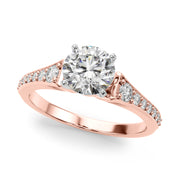 Resplendent Remount Ring Round Diamond Engagement Ring in 10K/14K gold and platinum with certified lab-grown or natural diamonds
