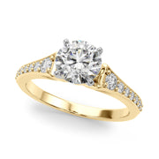 Resplendent Remount Ring Round Diamond Engagement Ring in 10K/14K gold and platinum with certified lab-grown or natural diamonds