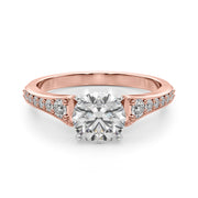 Resplendent Remount Ring Round Diamond Engagement Ring in 10K/14K gold and platinum with certified lab-grown or natural diamonds