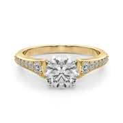 Resplendent Remount Ring Round Diamond Engagement Ring in 10K/14K gold and platinum with certified lab-grown or natural diamonds
