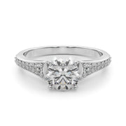 Resplendent Remount Ring Round Diamond Engagement Ring in 10K/14K gold and platinum with certified lab-grown or natural diamonds