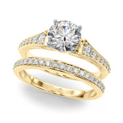 Resplendent Remount Ring Round Diamond Engagement Ring in 10K/14K gold and platinum with certified lab-grown or natural diamonds