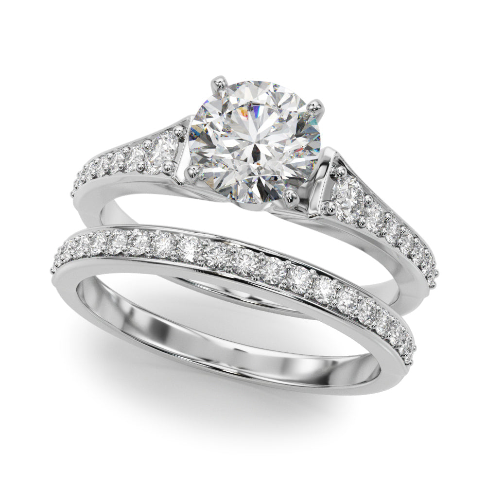 Resplendent Remount Ring Round Diamond Engagement Ring in 10K/14K gold and platinum with certified lab-grown or natural diamonds