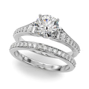 Resplendent Remount Ring Round Diamond Engagement Ring in 10K/14K gold and platinum with certified lab-grown or natural diamonds