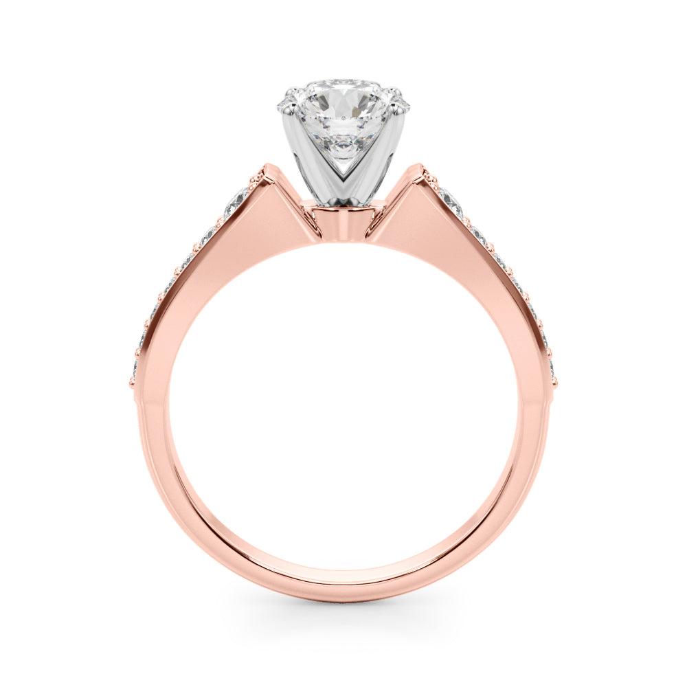 Resplendent Remount Ring Round Diamond Engagement Ring in 10K/14K gold and platinum with certified lab-grown or natural diamonds
