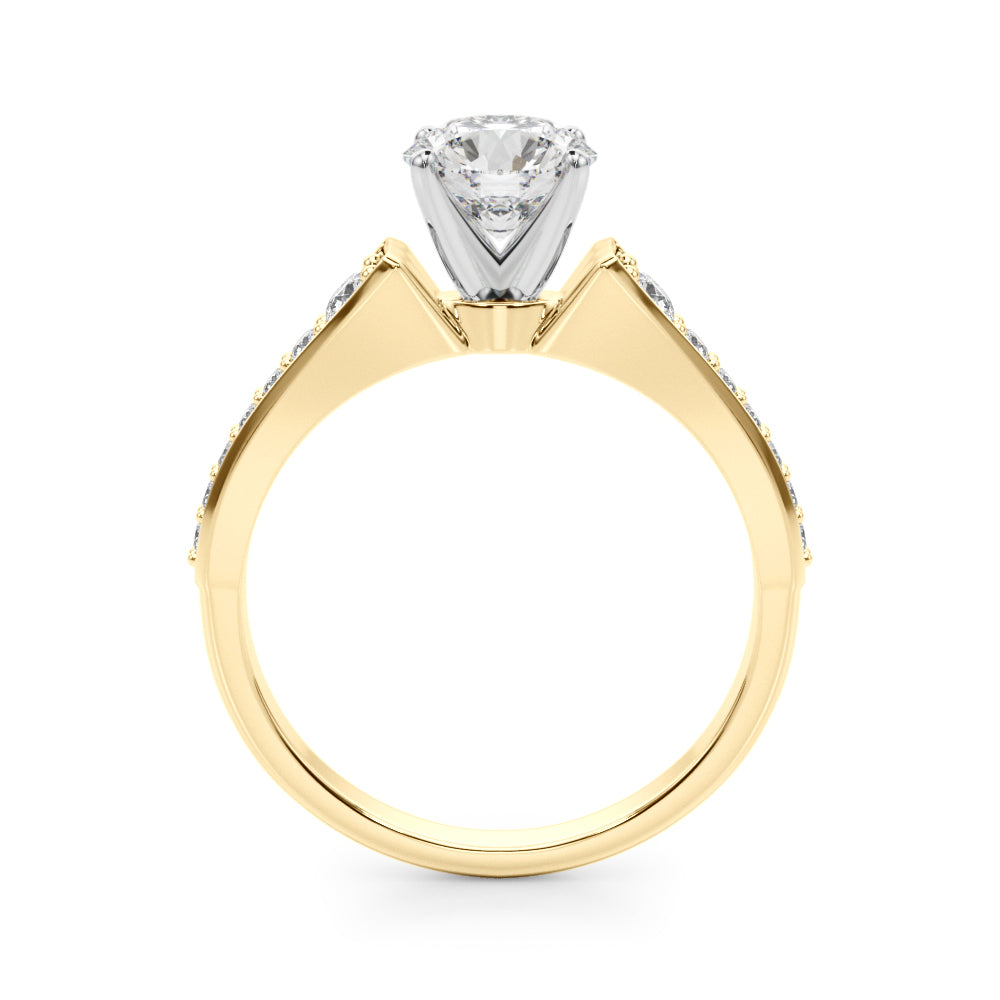 Resplendent Remount Ring Round Diamond Engagement Ring in 10K/14K gold and platinum with certified lab-grown or natural diamonds