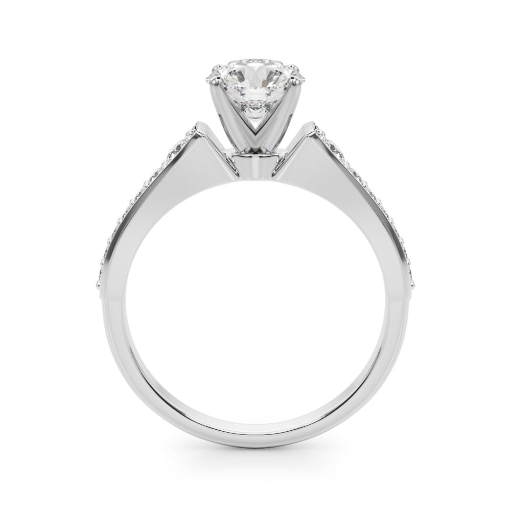 Resplendent Remount Ring Round Diamond Engagement Ring in 10K/14K gold and platinum with certified lab-grown or natural diamonds