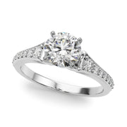 Resplendent Remount Ring Round Diamond Engagement Ring in 10K/14K gold and platinum with certified lab-grown or natural diamonds