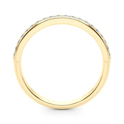 Halfway Channel Set Half Eternity Ring in Gold & Platinum