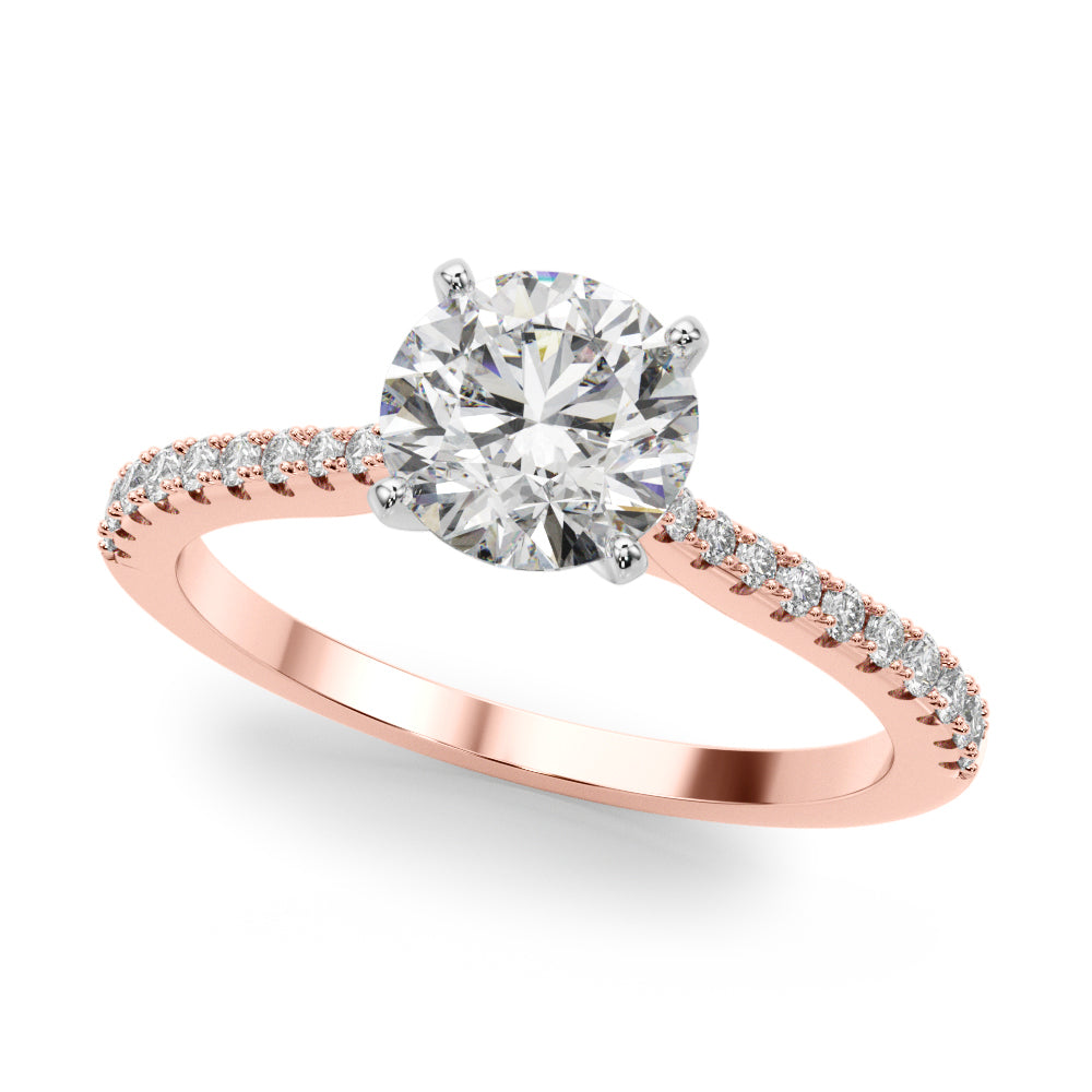 Opulent Remount Ring Round Diamond Engagement Ring in 10K/14K gold and platinum with certified lab-grown or natural diamonds