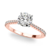 Opulent Remount Ring Round Diamond Engagement Ring in 10K/14K gold and platinum with certified lab-grown or natural diamonds