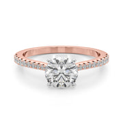 Opulent Remount Ring Round Diamond Engagement Ring in 10K/14K gold and platinum with certified lab-grown or natural diamonds