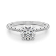 Opulent Remount Ring Round Diamond Engagement Ring in 10K/14K gold and platinum with certified lab-grown or natural diamonds