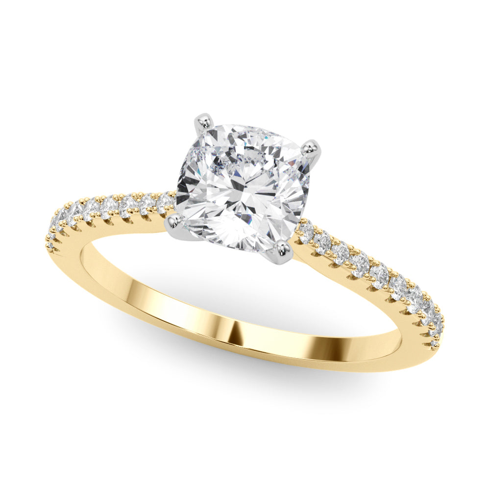 Opulent Remount Ring Round Diamond Engagement Ring in 10K/14K gold and platinum with certified lab-grown or natural diamonds