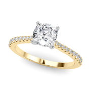 Opulent Remount Ring Round Diamond Engagement Ring in 10K/14K gold and platinum with certified lab-grown or natural diamonds