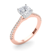 Opulent Remount Ring Round Diamond Engagement Ring in 10K/14K gold and platinum with certified lab-grown or natural diamonds
