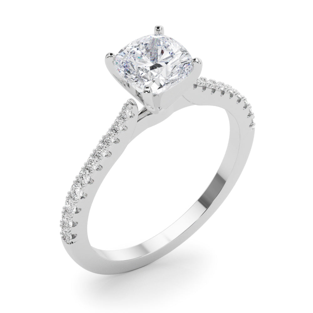 Opulent Remount Ring Round Diamond Engagement Ring in 10K/14K gold and platinum with certified lab-grown or natural diamonds